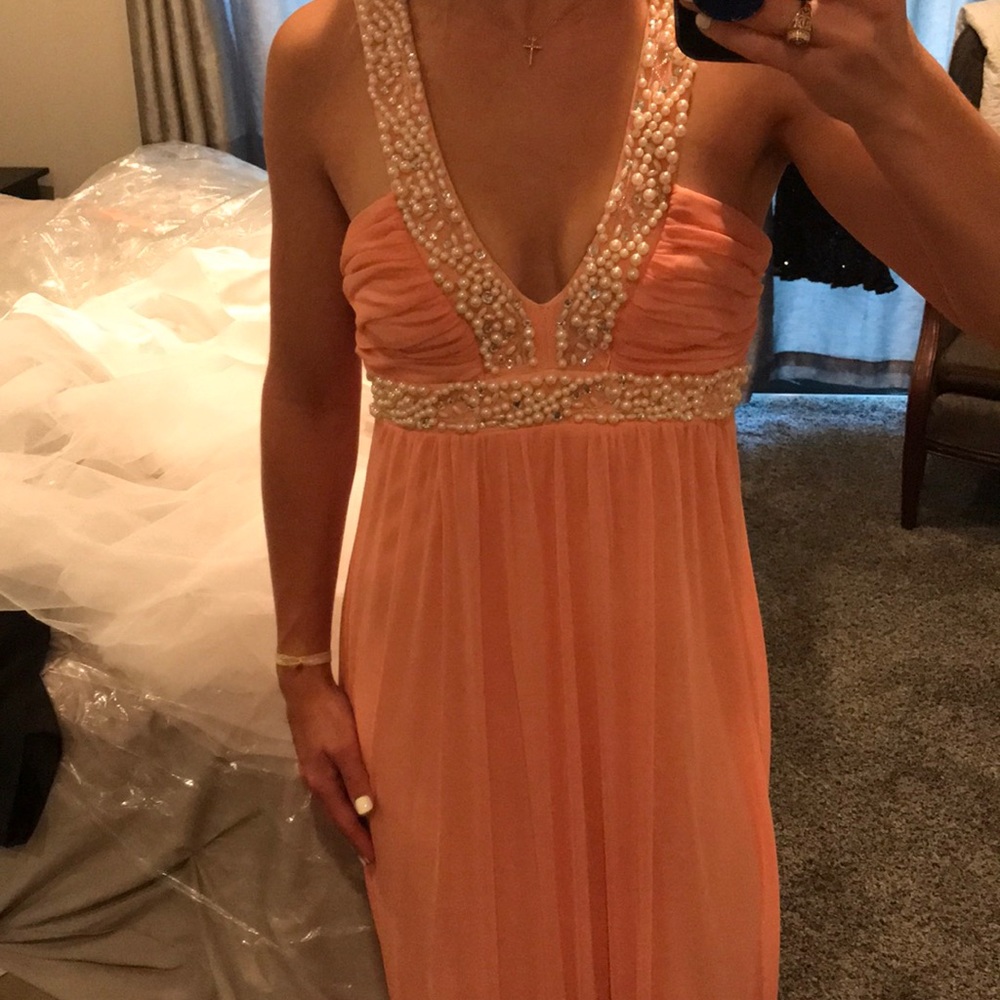 Peach long gown